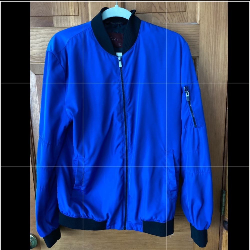 Blue rain jacket
